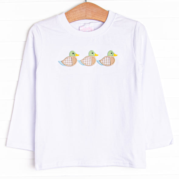 Seasonal Swim Applique Top, White