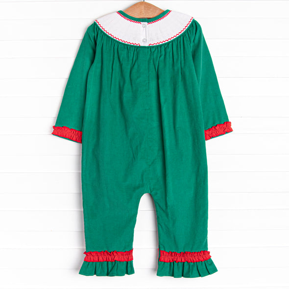 Fa La La Labs Smocked Romper, Green