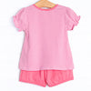 Poppy Ruffle Short Set, Pink Stripe