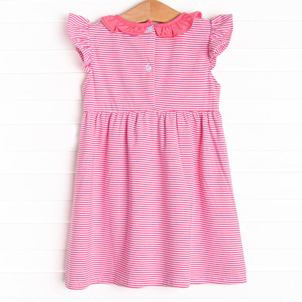 Hannah Dress, Pink Stripe