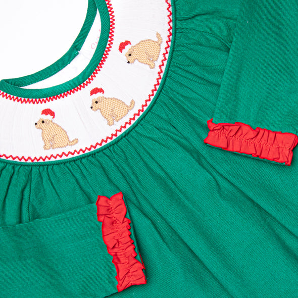 Fa La La Labs Smocked Romper, Green