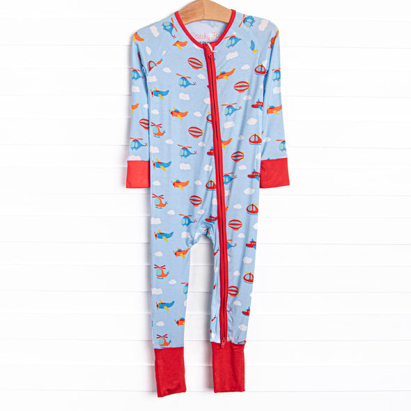 Sky Soaring Bamboo Zippy Pajama, Blue