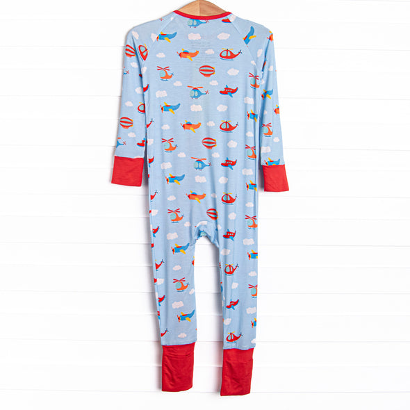 Sky Soaring Bamboo Zippy Pajama, Blue