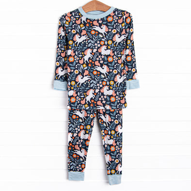 Unicorn Utopia Bamboo Pajama Set, Blue