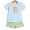 Fresh Water Catch Applique Short Set, Green