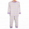 Snooze and Stripes Bamboo Pajama Set, Purple