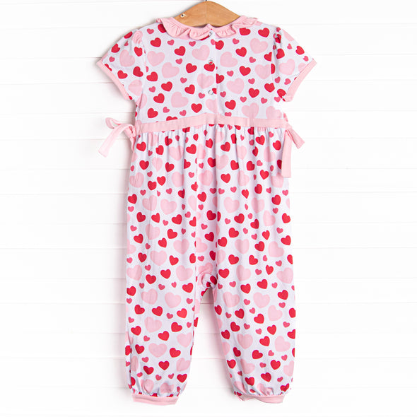 Bubbly Hearts Bubble Romper, Pink