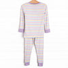 Snooze and Stripes Bamboo Pajama Set, Purple