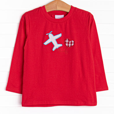 Love Is In The Air Applique Top, Red