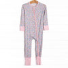 Pastel Poppies Bamboo Zippy Pajama, Pink