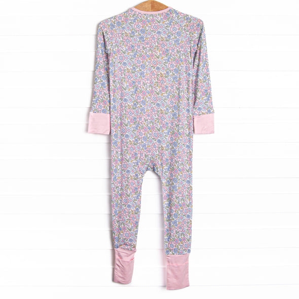 Pastel Poppies Bamboo Zippy Pajama, Pink