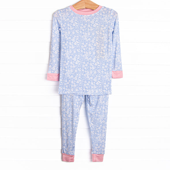 In the Moment Meadow Bamboo Pajama Set, Blue