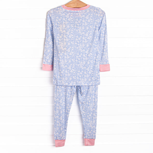 In the Moment Meadow Bamboo Pajama Set, Blue