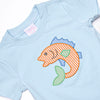 Fresh Water Catch Applique Short Set, Green