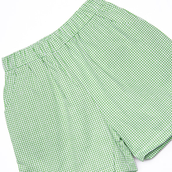 Fresh Water Catch Applique Short Set, Green