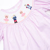 Christmas Ballet Smocked Bloomer Set, Pink