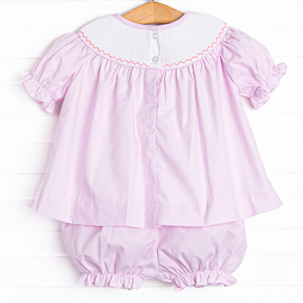 Christmas Ballet Smocked Bloomer Set, Pink