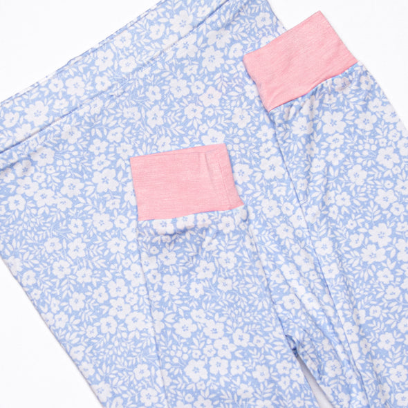 In the Moment Meadow Bamboo Pajama Set, Blue