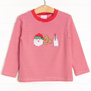 Santa's Treat Trio Applique Top, Red