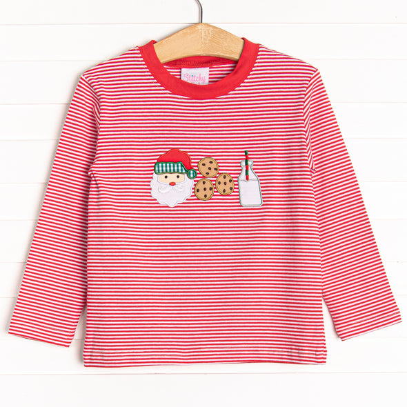 Santa's Treat Trio Applique Top, Red