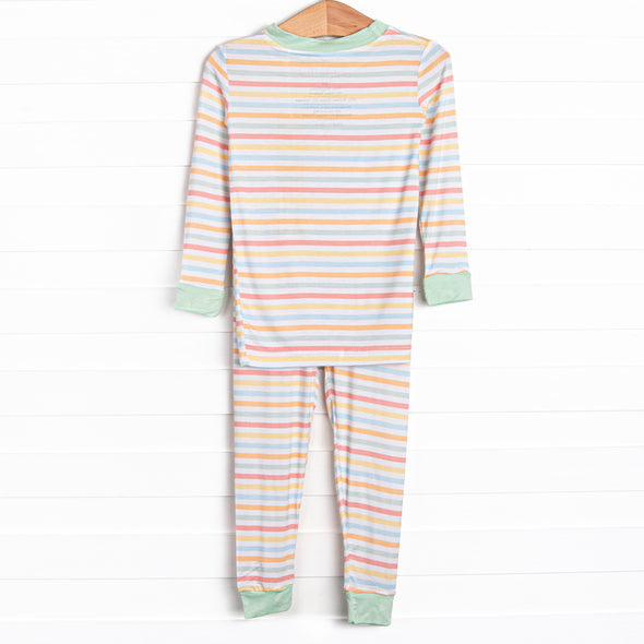 Snooze and Stripes Bamboo Pajama Set, Green