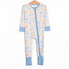 Alphabet Bamboo Zippy Pajama, Blue