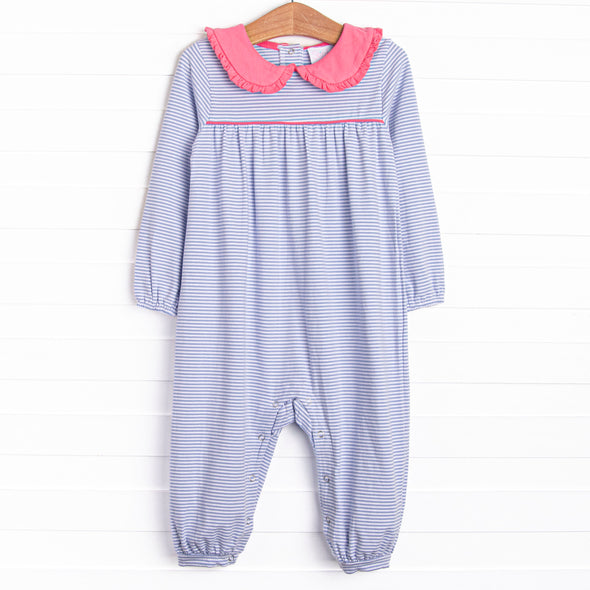 Lydia Romper, Periwinkle Stripe