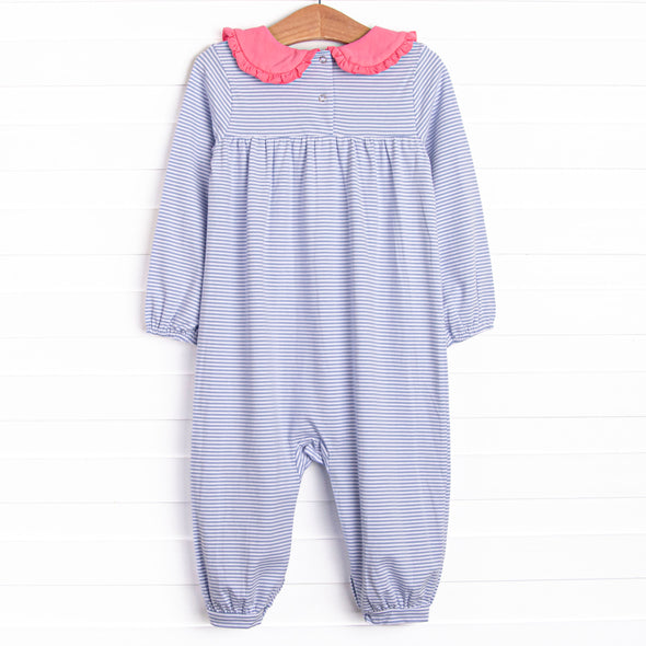 Lydia Romper, Periwinkle Stripe