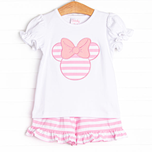 Mouse Memories Ruffle Short Set, Pink