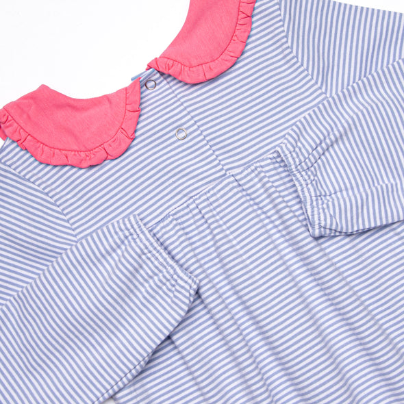 Lydia Romper, Periwinkle Stripe