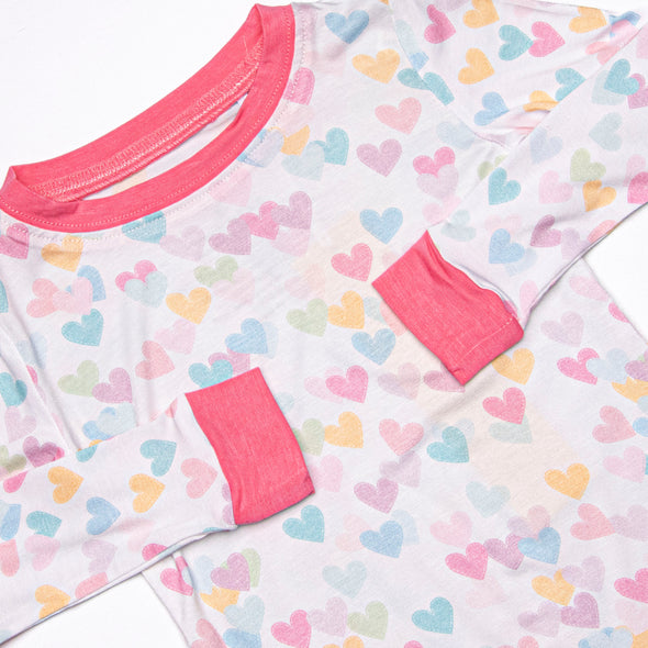 Heart to Heart Bamboo Pajama Set, Pink