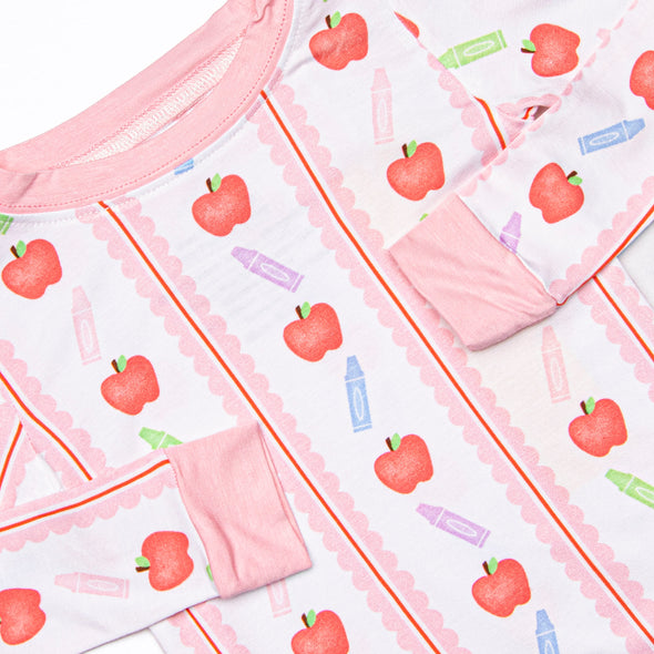 Classroom Colors Bamboo Pajama Set, Pink