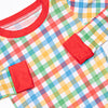 Primary School Plaid Bamboo Pajama Set, Red