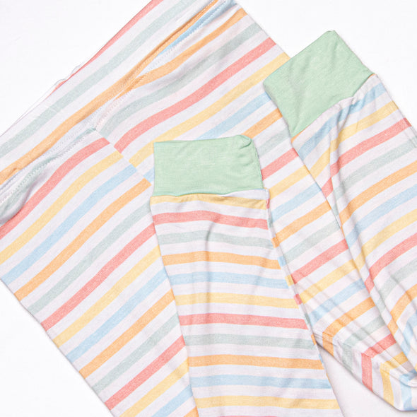 Snooze and Stripes Bamboo Pajama Set, Green