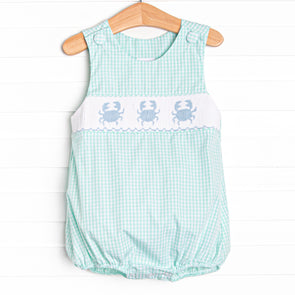 Shoreline Shuffle Smocked Boy Bubble, Mint