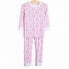 Hare Hopscotch Bamboo Pajama Set, Pink