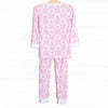 Hare Hopscotch Bamboo Pajama Set, Pink