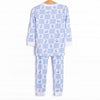 Hare Hopscotch Bamboo Pajama Set, Blue