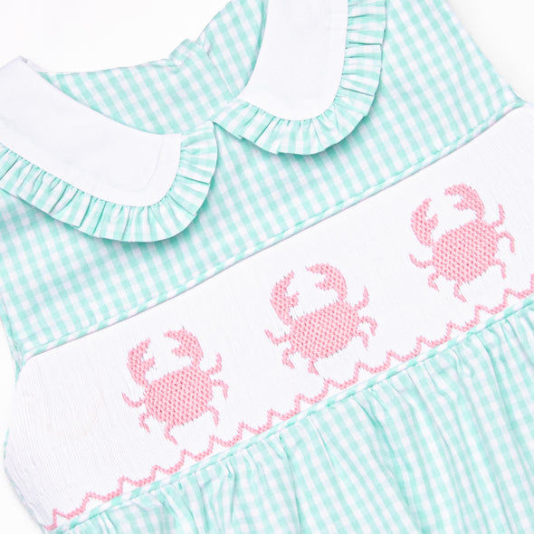 Shoreline Shuffle Smocked Girl Bubble, Mint