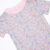 Pastel Poppies Bamboo Pajama Short Set, Pink