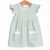 Everly Dress, Sage Stripe