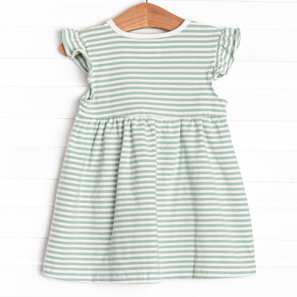 Everly Dress, Sage Stripe