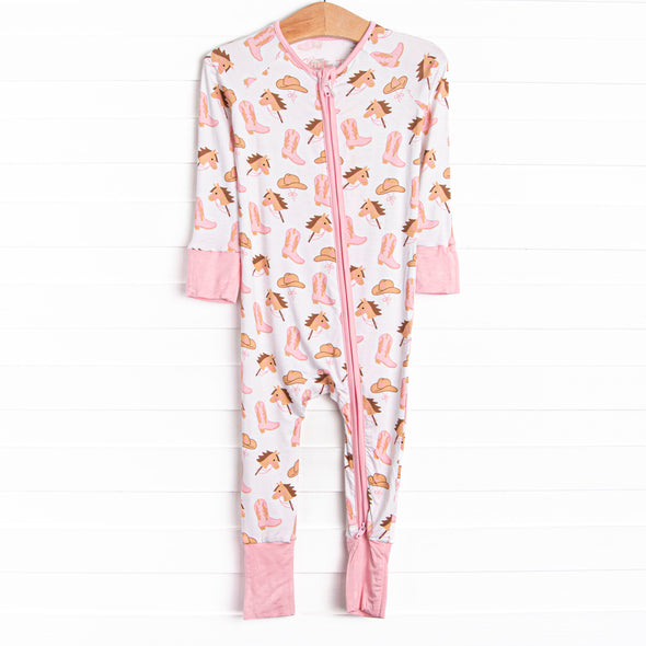 Rodeo Rider Bamboo Zippy Pajama, Pink