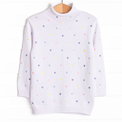 Rolled Neck Sweater, Multi Dot