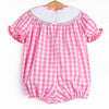 Fun at the Farm Smocked Bubble, Pink Check