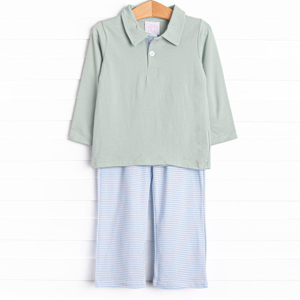 Levi Pant Set, Light Blue Stripe