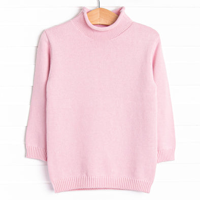 Rolled Neck Sweater, Pink