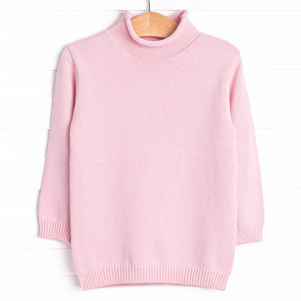 Rolled Neck Sweater, Pink