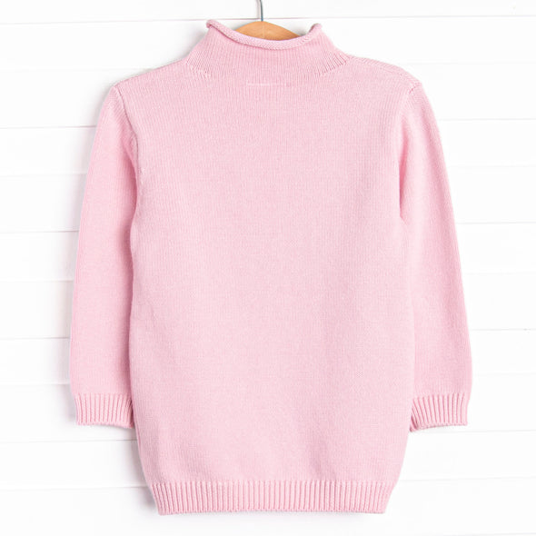 Rolled Neck Sweater, Pink