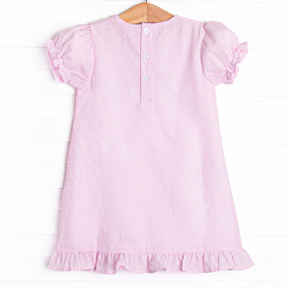 Carriage Cutie Applique Dress, Pink